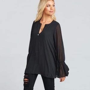 Show Me Your Mumu—Perveen Pirate Top—Charcoal Cris